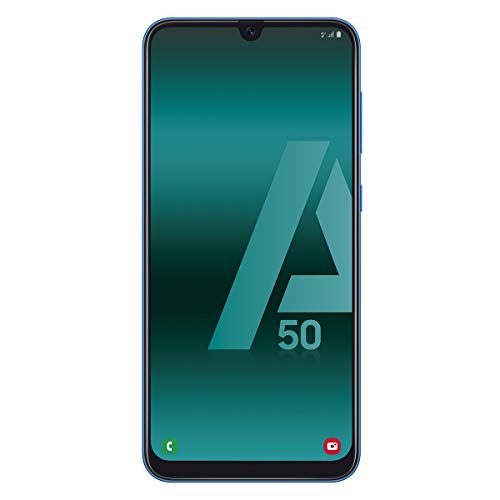 Samsung Galaxy A50 - Smartphone de 6.4" FHD sAmoled Infinity U Display (4 GB RAM, 128 GB ROM, 25 MP, Exynos 9610, Carga rápida), Azul [versión española]