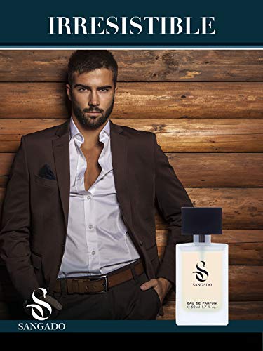 SANGADO Irresistible Perfume para Hombres, Larga Duración de 8-10 horas, Olor Lujoso, Oriental Fougère, Francesas Finas, Extra Concentrado (Eau de Parfum), Spray de 50 ml, Un Gran Regalo Para Hombres