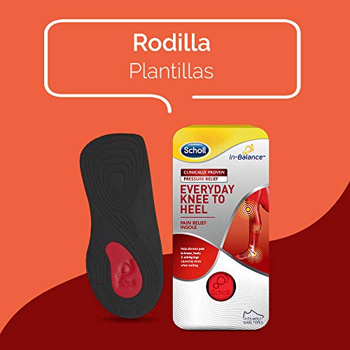 Scholl Plantilla In-Balance para el alivio del dolor de rodilla y talón, 1 par, talla L (42.5 - 45)