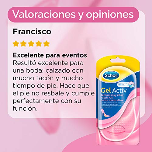 Scholl Plantillas, óptimas para zapatos de tacón alto con tecnología Gel Activ, discreción y comodidad, 2 plantillas