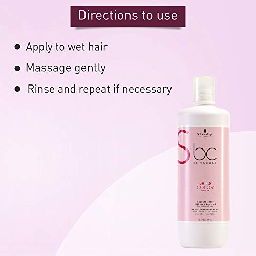 Schwarzkopf BC Bonacure - Champú Micelar Sin Sulfatos, pH 4.5 Color Freeze, 1000 ml