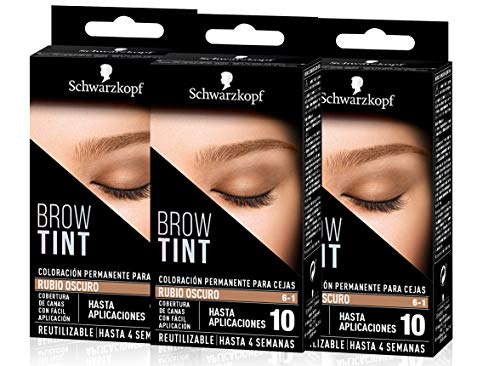 Schwarzkopf Brow Tint - Tinte De Cejas Rubio Oscuro Tono 6.1 (Pack de 3)