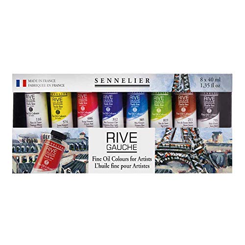 Sennelier Rive Gauche Fine Oil Color for Artists, 8 Colors, 40ml Each (10-130313-2)