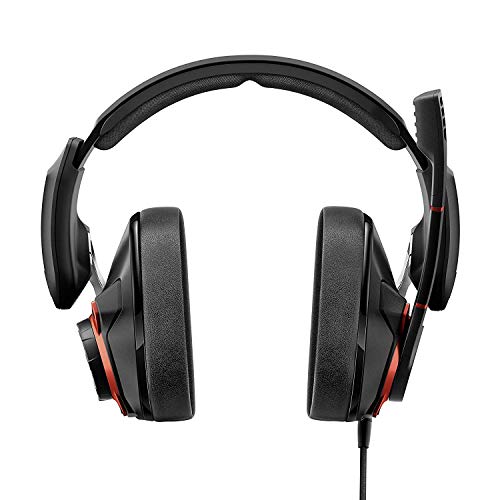 Sennheiser GSP 600 - Auriculares Cerrados para Juegos Profesionales, Color Negro y Rojo