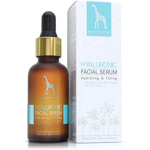 Serum de Ácido Hialurónico con ACIDO HIALURONICO PURO, BIO-Aloe Vera y Té Verde - COSMÉTICA NATURAL VEGANA - 30ml Hecho en Austria - Cuidado Intensivo Antiarrugas e Hidratante