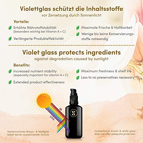 Serum Facial de Vitamina ACE ORGÁNICO 3 VECES MAYOR 100ml - Hidratante Facial Mujer Contorno de Ojos con Acido Hialuronico y Aloe Vera - Despigmentante Antimanchas Antiarrugas - Hecho en Alemania