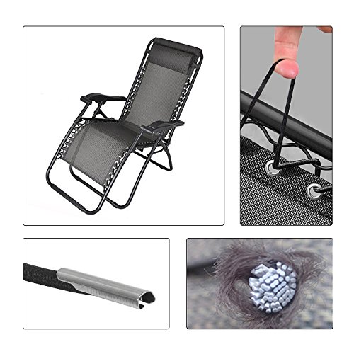 Set de Elásticos con Ojal para Cerrar para Sillas Plegables, Zero Gravity Silla Plegable Reclinable Silla Reclinable Salón Patio Muebles de Jardín Silla de Camping Textoline Tumbona