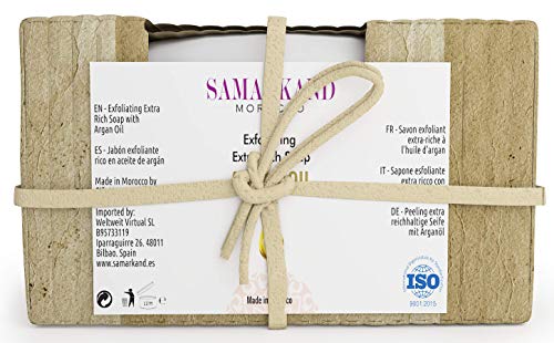 Set Hammam Marroquí de Exfoliación e Hidratación Corporal con Jabón Negro Natural, Aceite de Argán y Aceite de Higo Chumbo ECOLÓGICOS, Ghassoul BIO, Agua de Rosas, Jabón con Aceite de Argán y Guante