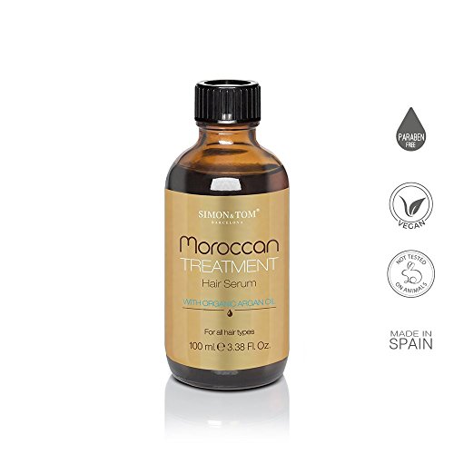 Simon & Tom - Serum Capilar de aceite de Argán Orgánico puro - Moroccan Treatment - Nutre, hidrata, suaviza y aporta un brillo sublime, 100ml