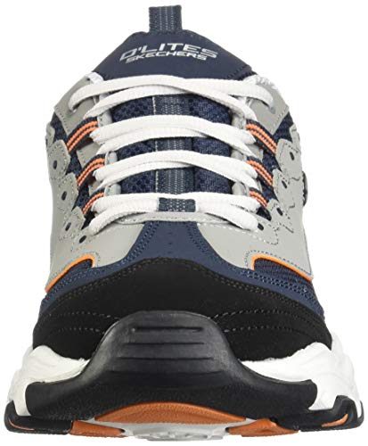 Skechers Men's D'Lites Trainers, Blue (Navy Trubuck/Mesh/Orange Trim Nvor), 6.5 (40 EU)