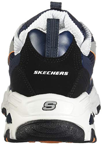 Skechers Men's D'Lites Trainers, Blue (Navy Trubuck/Mesh/Orange Trim Nvor), 6.5 (40 EU)