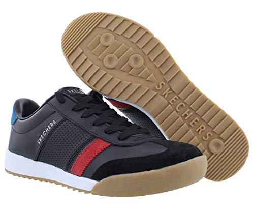 Skechers Zinger-Retro Rockers, Zapatillas para Mujer, Black Leather/Red Suede/Blue Suede^ Trim #Yellow BKRD, 3 EU