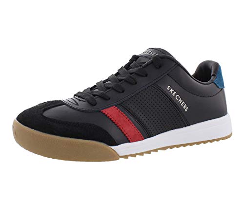 Skechers Zinger-Retro Rockers, Zapatillas para Mujer, Black Leather/Red Suede/Blue Suede^ Trim #Yellow BKRD, 3 EU