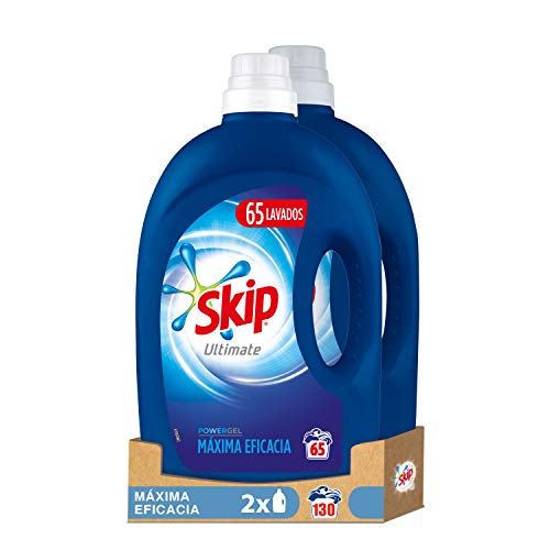 Skip Ultimate Triple Poder Máxima Eficacia Detergente Líquido para Lavadora - Paquete de 2 x 65 lavados - Total: 130 lavados