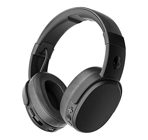 Skullcandy Crusher Over-Ear Bluetooth, Auriculares Inalámbricos con Micrófono, Espuma Viscoelástica con Aislamiento de Ruido, Estéreo Ajustable, Batería con 40h de Duración, Negro