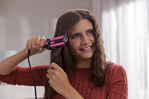 Solac MD7402 Surf Style - Plancha para el pelo (calentamiento rápido, cerámica, peinado brillante), rosa y negro