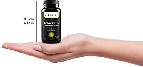 Solar Care con Calaguala (Polypodium leucatomos), Té Verde, Carotenoides, Selenio y Vit. A, C, D y E, 90 Cápsulas | Protege la piel del sol, previene las quemaduras, prepara el bronceado | Vegano