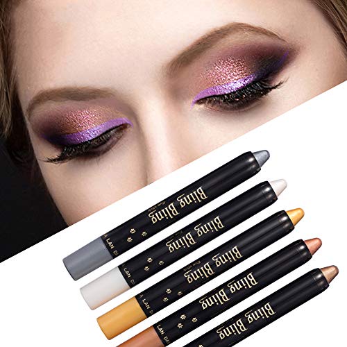 Sombra de Ojos Stick, Pen Eyeshadow, Eyeshadow Glitter, Lápiz de Sombra de Ojos, Sombra de Ojos Hipoalergenico Waterproof Long-lasting Eye Shadow Stick Sombra de Ojos Lápiz, 10PC