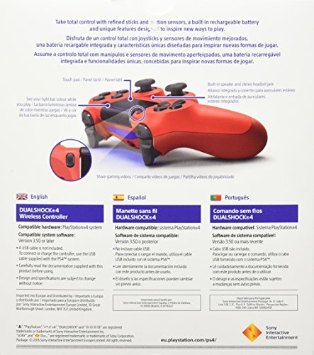 Sony - Dualshock 4 V2 Mando Inalámbrico, Color Rojo (Magma Red) (PS4)