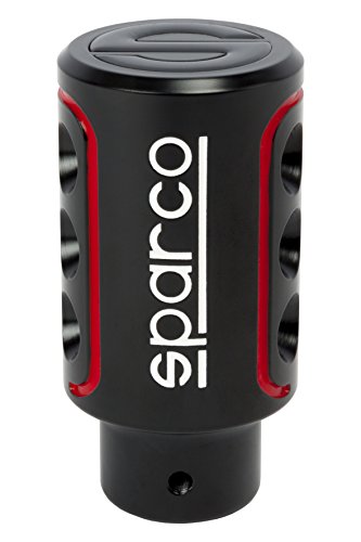 Sparco SPC0103 Pomo de Cambio de Marcha para Coche Racing Color Logo Universal, Negro/Rojo