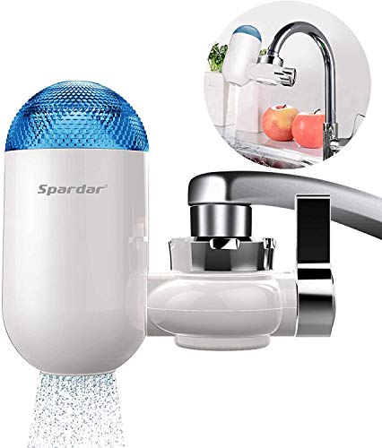 Spardar Filtro de Grifo Agua Purificador de Agua del Grifo Sistema de Filtracion para Agua Dura Facil de Instalar Elimina el Fluoruro de Plomo de Cloro y Otras Impurezas Irritantes