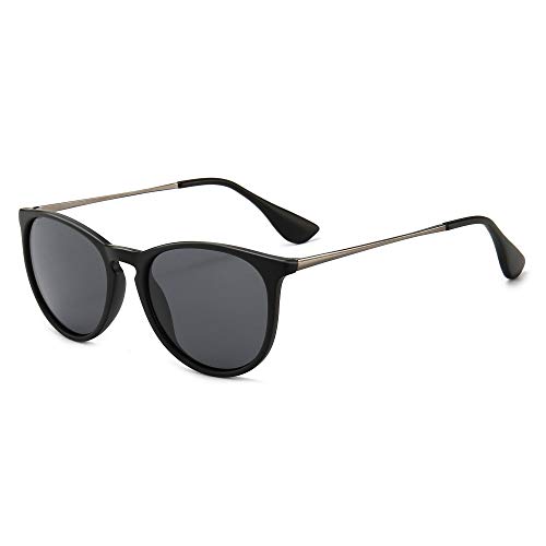 SUNGAIT Polaroid Gafas de sol Mujer Hombre Unisex 400 UV Fregar Negro/Gris 1567