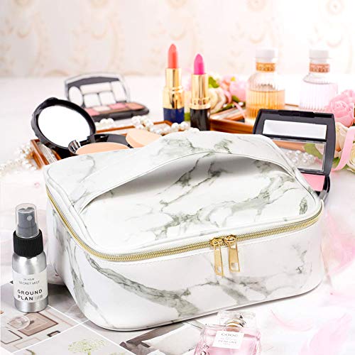 SunTop 4 Piezas Bolsa de Cosméticos, Bolsa de Maquillaje de Mármol, Bolso Cosmetico Multipropósito con Cierre de Cremallera, Viajes Organizador