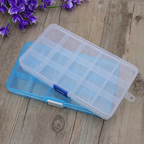 SUPVOX 4 unids Caja de Almacenamiento de Contenedores de Joyería de Plástico Organizador de Joyería Divisor 15 Rejillas para Washi Tape Joyería Maquillaje Suministros de Arte