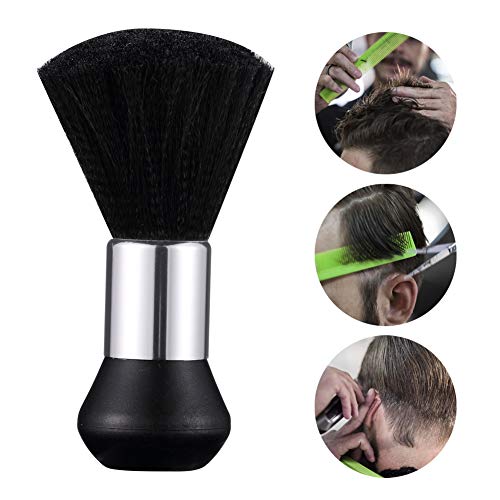 Surplex Brocha de Peluquería, Cepillos de Cuello Barbero Plumero Cuello Cepillo Suave Pelo Peluqueria Corte Estilista para Eliminar los Residuos del Cabello, Negro