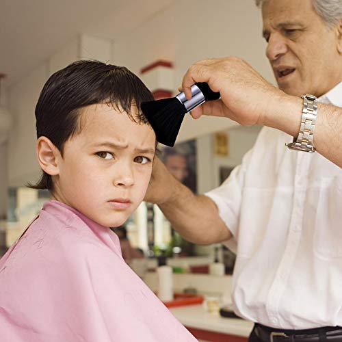 Surplex Brocha de Peluquería, Cepillos de Cuello Barbero Plumero Cuello Cepillo Suave Pelo Peluqueria Corte Estilista para Eliminar los Residuos del Cabello, Negro