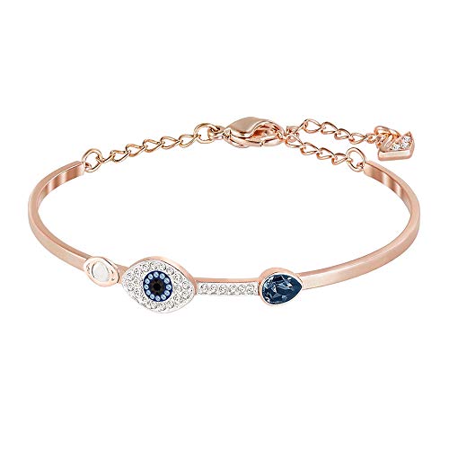 Swarovski Brazalete Symbolic Evil Eye, Azul, Combinación de Acabados metálicos