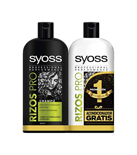 Syoss Champú + Acondicionador Rizos Pro, 500 ml + 500 ml, Pack de 1