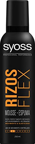 SYOSS - Espuma Rizos Flex - Rizos Perfectamente Definidos Sin Encrespamiento - 2uds de 250ml