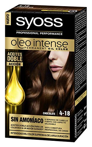 SYOSS - Oleo Intense Coloración Permanente Sin Amoníaco - Tono 4-18 Chocolate - 2 uds