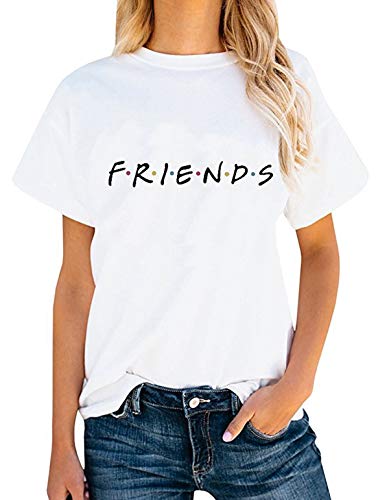 T-Shirt Verano Mujer Camiseta Friends Serie TV Show Logo Camisas Manga Corta Adolescentes Chicas Blusa Lertras Boyfriend Swag Pullover Hip Hop Tshirt Vintage Tunica Top Verano Tumblr