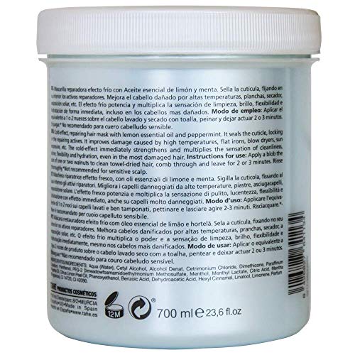 Tahe Polar Antarctic Mascarilla para el Pelo/Mascarilla para el Cabello Reparadora Aceite Esencial de Limón y Menta Efecto Frío, 700 ml