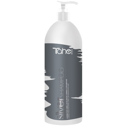 Tahe Silver Champú Corrector Del Tono No Químico para Cabellos Blancos, Grises o con Mechas Nutriente e Hidratante, 1000 ml