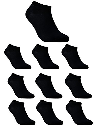 TAIPOVE 10 Pares Calcetines Cortos Hombre de Algodón Calcetines Deportivos Calcetines Hombres Resistentes Color Sólido Negro Gris Blanco