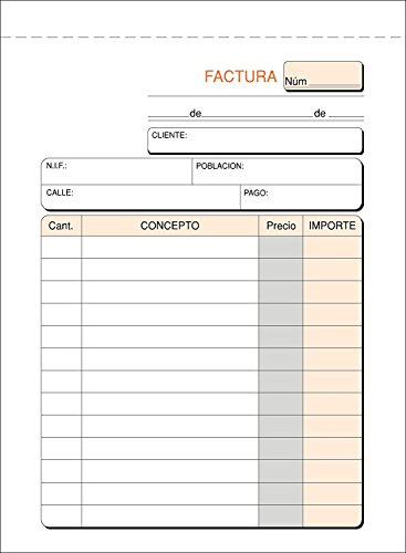 Talonario PRAXTON Facturas Sin IVA 4º Duplicado, Pack x10