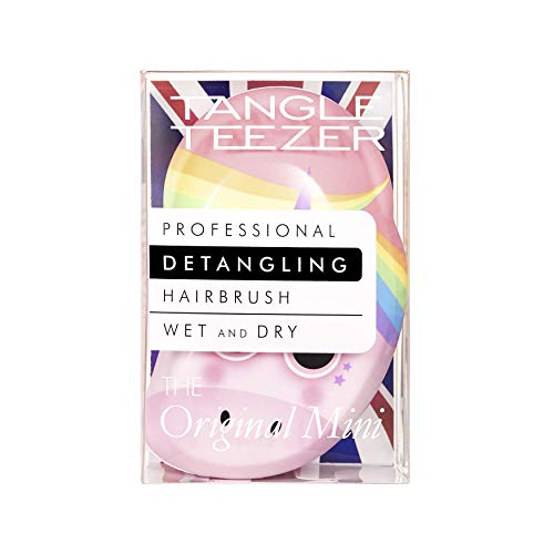 Tangle Teezer The Mini - Cepillo desenredante original para desenredar el pelo, diseño de unicornio arcoíris