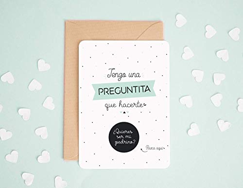 Tarjeta rasca padrino | Petición padrino | ¿Quieres ser mi padrino? | Anuncio nacimiento