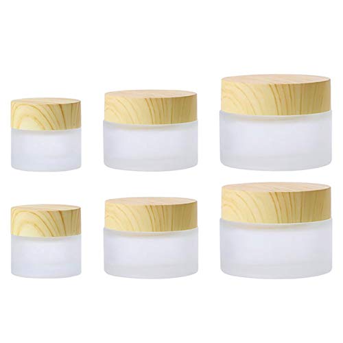 Tarro Cosmético,Zuzer 6pcs Tarros de Crema Vacios Tarros de Cristal Cosmetic Jars Tarros Cristal Cosmeticos para Cosmética 10ml 30ml 50ml