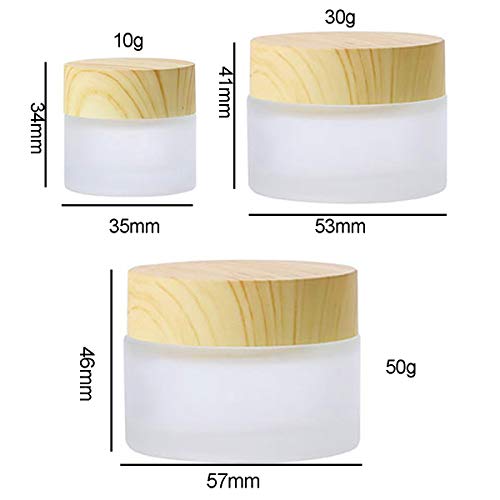 Tarro Cosmético,Zuzer 6pcs Tarros de Crema Vacios Tarros de Cristal Cosmetic Jars Tarros Cristal Cosmeticos para Cosmética 10ml 30ml 50ml