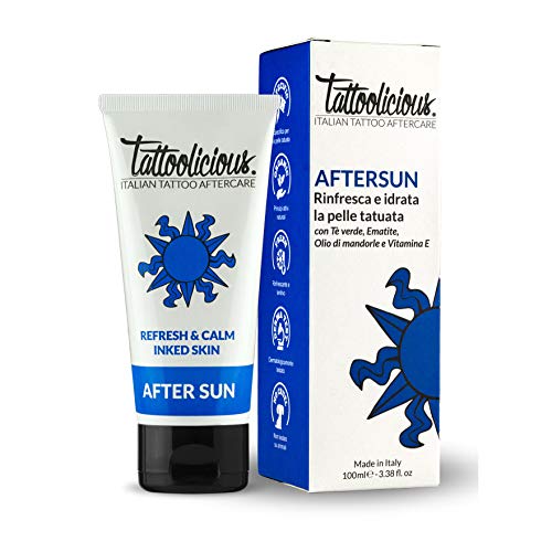 Tattoolicious AFTER SUN - Aftersun para tatuajes, con principios bioactivos, revitaliza el tatuaje después de la exposición al sol, 100 ml