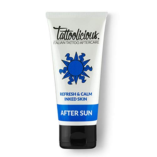 Tattoolicious AFTER SUN - Aftersun para tatuajes, con principios bioactivos, revitaliza el tatuaje después de la exposición al sol, 100 ml