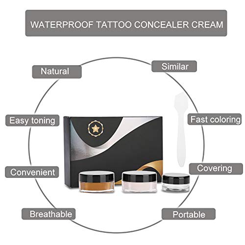 Tatuaje Corrector Mejora Profesional Piel impermeable Camuflaje Crema Cicatriz Tatuaje Oculta Encubrir Maquillaje para manchas de Vitiligo Marcas de nacimiento