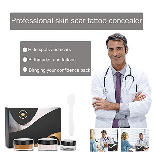 Tatuaje Corrector Mejora Profesional Piel impermeable Camuflaje Crema Cicatriz Tatuaje Oculta Encubrir Maquillaje para manchas de Vitiligo Marcas de nacimiento