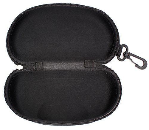 TBOC Funda Rígida Gafas de Sol - [Pack 2 Unidades] Estuche Negro Ligero con Cremallera para Cinturón Bolso Mochila Coche para Guardar Gafas de Ver Lectura Natación Grandes Pequeñas Hombre Mujer Niño