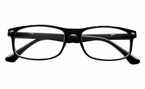 TBOC Gafas de Lectura Presbicia Vista Cansada - [Pack 2 Unidades] Graduadas +2.00 Dioptrías Montura de Pasta Azul y Negra Diseño Moda Hombre Mujer Unisex Lentes de Aumento para Leer Ver de Cerca