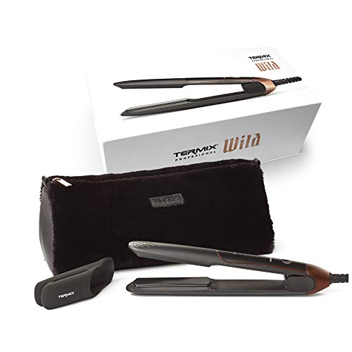 Termix 000599 Wild - Plancha de pelo con tecnología iónica, de cerámica y turmalina, regulador de temperatura, potencia máxima de 240w, neceser teddy térmico incuido.